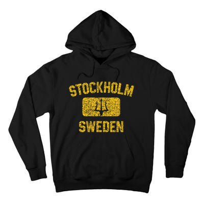 Stockholm Sweden Trident Gym Style Distressed Yellow Tall Hoodie