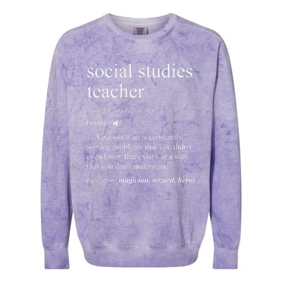 Social Studies Teacher Dictionary Definition Colorblast Crewneck Sweatshirt