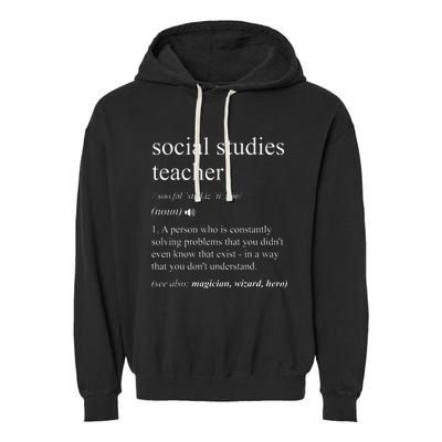 Social Studies Teacher Dictionary Definition Garment-Dyed Fleece Hoodie