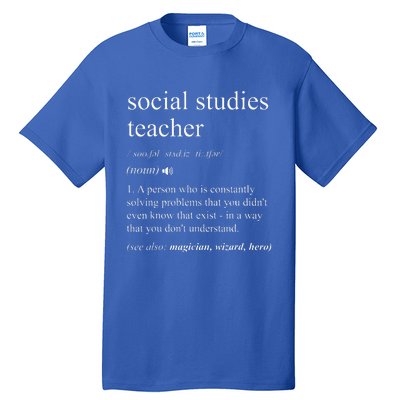 Social Studies Teacher Dictionary Definition Tall T-Shirt