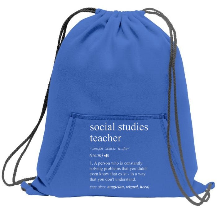 Social Studies Teacher Dictionary Definition Sweatshirt Cinch Pack Bag