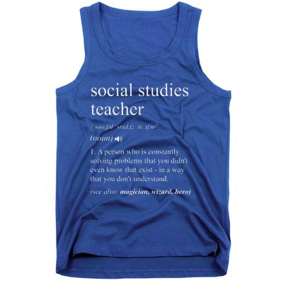 Social Studies Teacher Dictionary Definition Tank Top