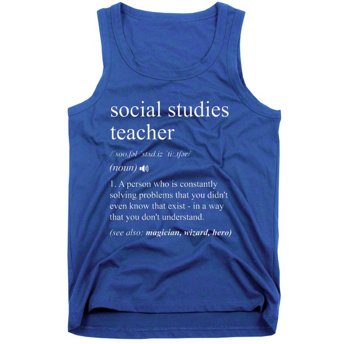 Social Studies Teacher Dictionary Definition Tank Top