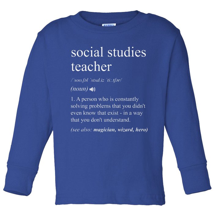 Social Studies Teacher Dictionary Definition Toddler Long Sleeve Shirt