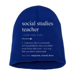 Social Studies Teacher Dictionary Definition Short Acrylic Beanie