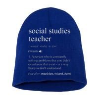 Social Studies Teacher Dictionary Definition Short Acrylic Beanie