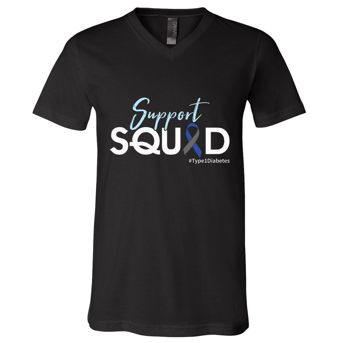 Support Squad Type 1 Diabetes Awareness V-Neck T-Shirt