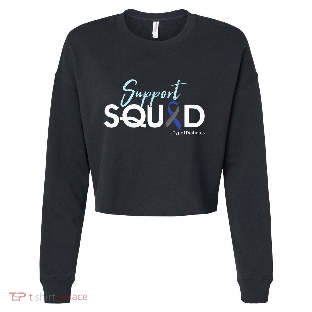 Support Squad Type 1 Diabetes Awareness Cropped Pullover Crew