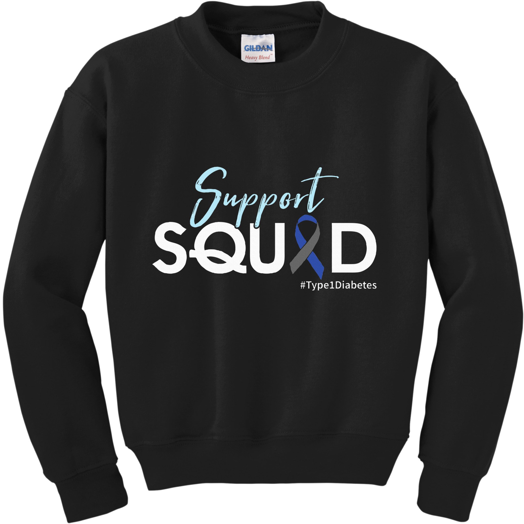Support Squad Type 1 Diabetes Awareness Kids Sweatshirt