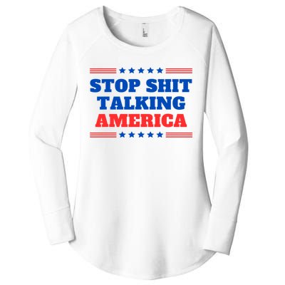 Stop Shit Talking America Usa Speech Democrat Kamala Women's Perfect Tri Tunic Long Sleeve Shirt