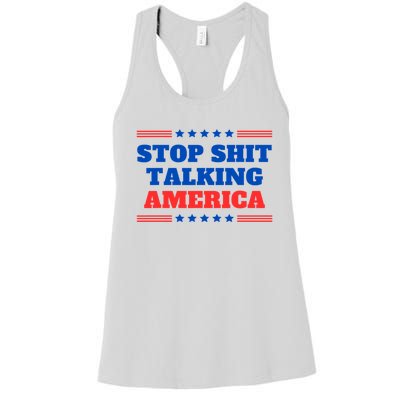 Stop Shit Talking America Usa Speech Democrat Kamala Women's Racerback Tank