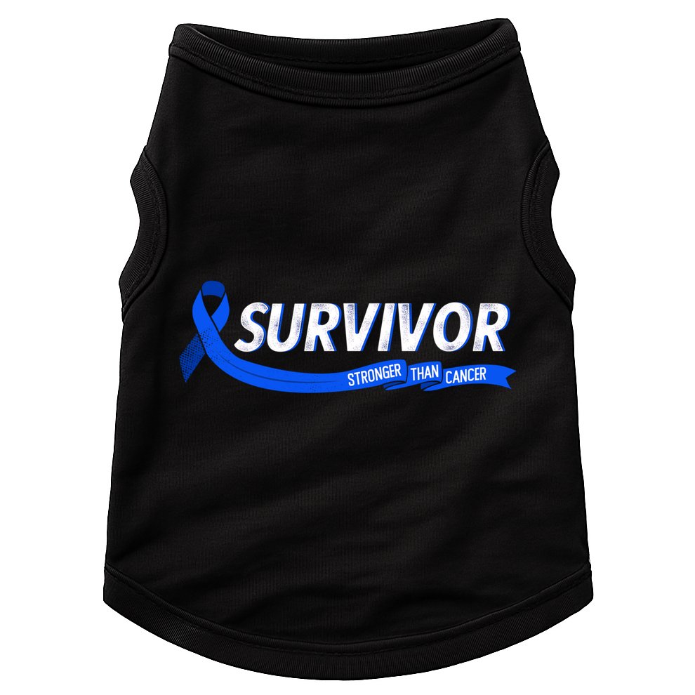 Survivor Stronger Than Cancer Colon Cancer Awareness Gift Doggie Tank