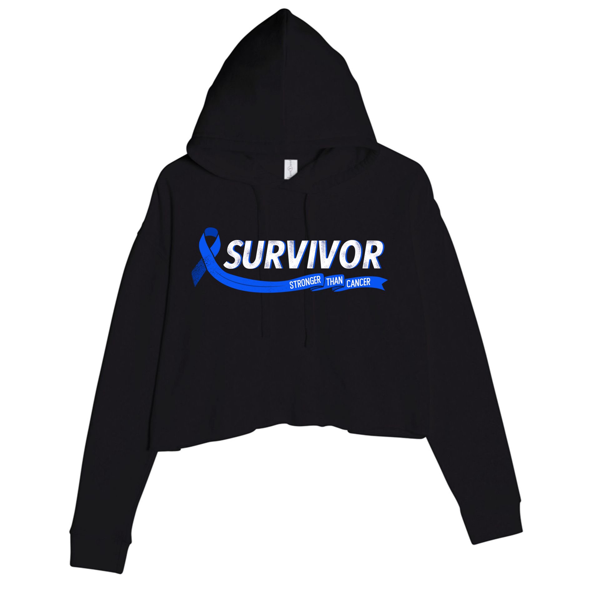 Survivor Stronger Than Cancer Colon Cancer Awareness Gift Crop Fleece Hoodie