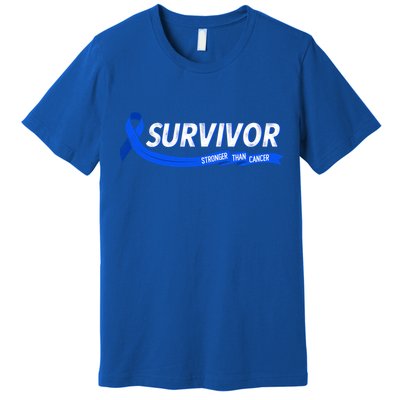 Survivor Stronger Than Cancer Colon Cancer Awareness Gift Premium T-Shirt