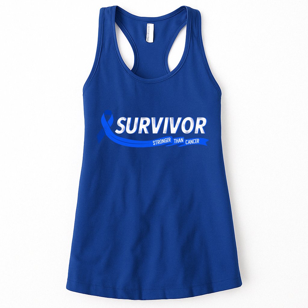 Survivor Stronger Than Cancer Colon Cancer Awareness Gift Womens Tank Top