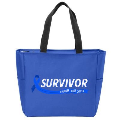 Survivor Stronger Than Cancer Colon Cancer Awareness Gift Zip Tote Bag