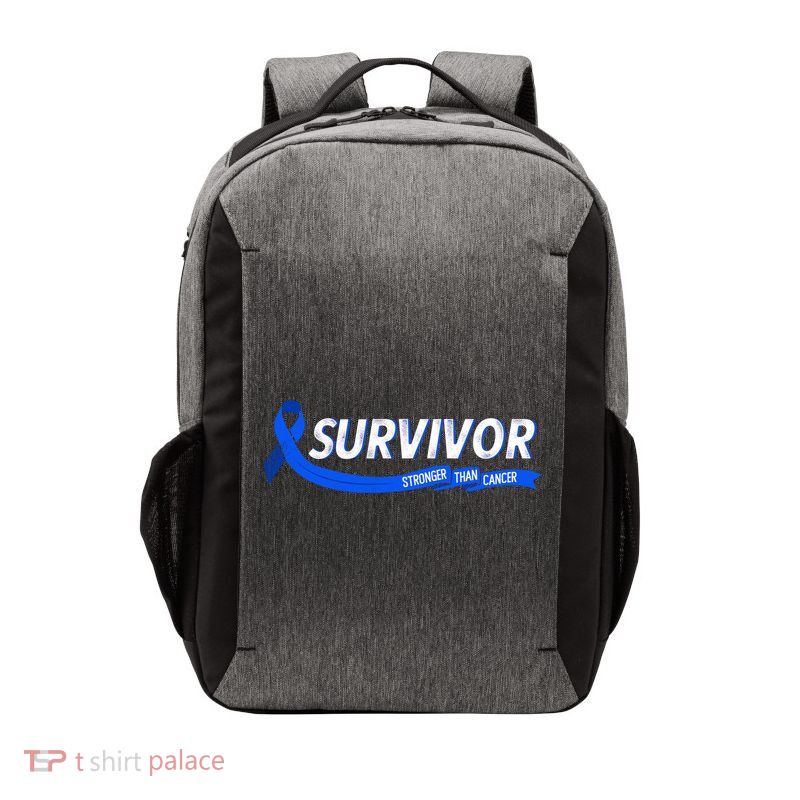 Survivor Stronger Than Cancer Colon Cancer Awareness Gift Vector Backpack