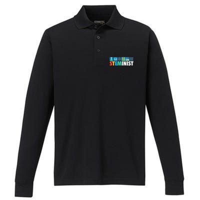 Steminist Science Technology Engineering Math Stem Performance Long Sleeve Polo
