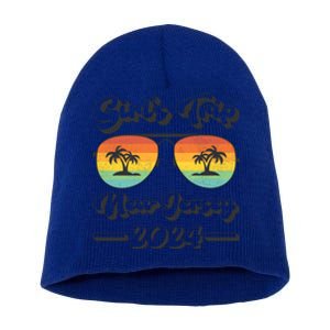 Summer Sunglasses Trip 2024 New Jersey Beach Cute Gift Short Acrylic Beanie