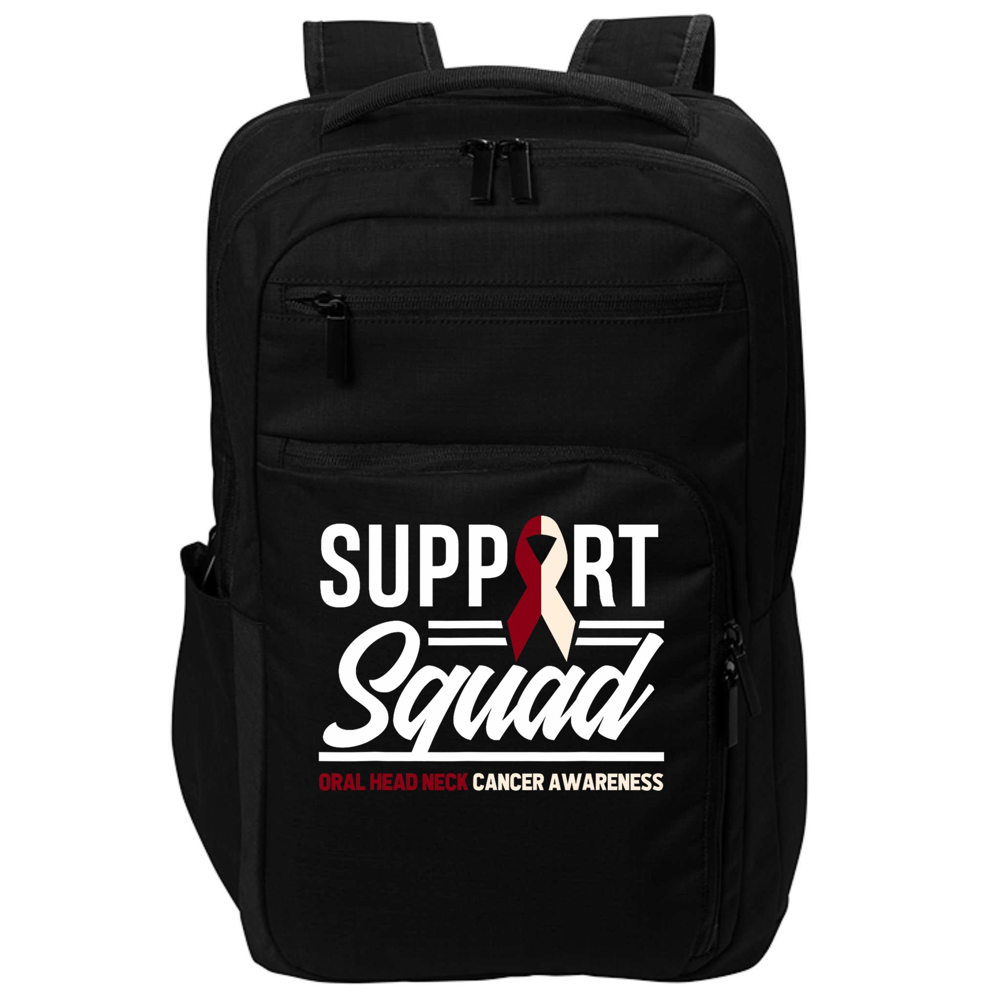 Support Squad Throat Oral Head & Neck Cancer Awareness Impact Tech Backpack
