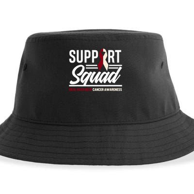 Support Squad Throat Oral Head & Neck Cancer Awareness Sustainable Bucket Hat