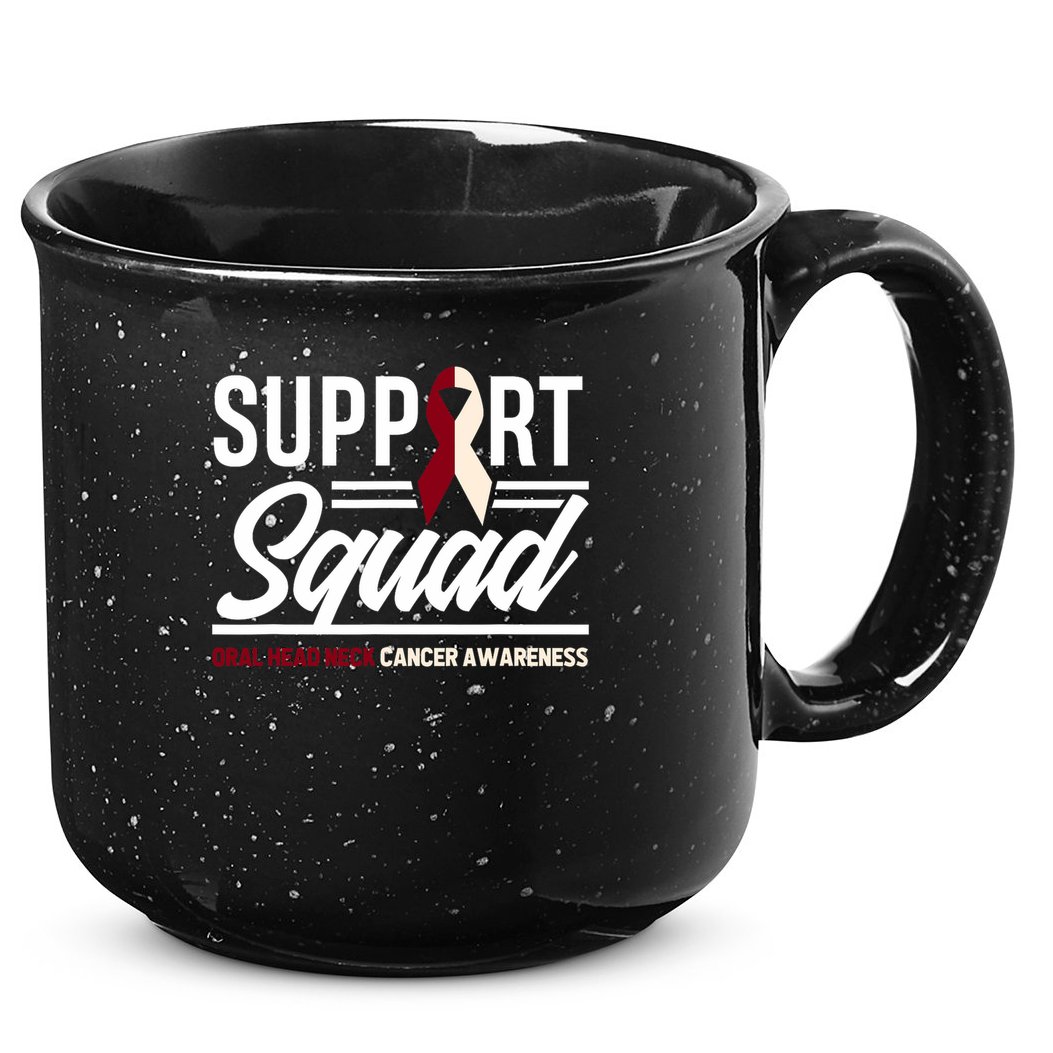 Support Squad Throat Oral Head & Neck Cancer Awareness 15oz Campfire Ceramic Mug