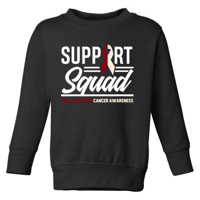 Support Squad Throat Oral Head & Neck Cancer Awareness Toddler Sweatshirt
