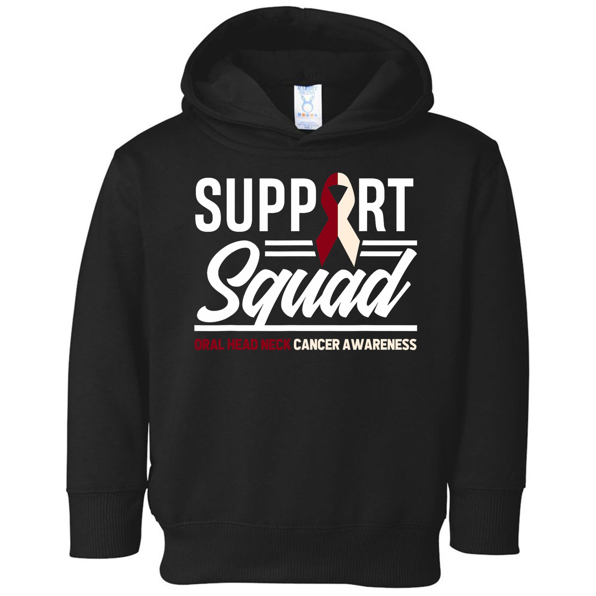 Support Squad Throat Oral Head & Neck Cancer Awareness Toddler Hoodie
