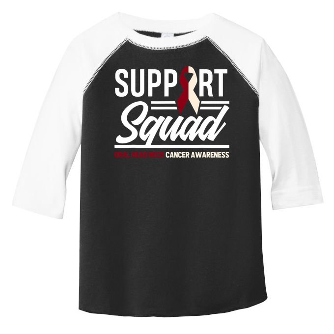 Support Squad Throat Oral Head & Neck Cancer Awareness Toddler Fine Jersey T-Shirt