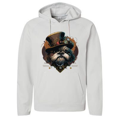 Steampunk Shih Tzu Performance Fleece Hoodie