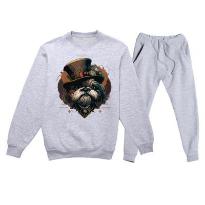 Steampunk Shih Tzu Premium Crewneck Sweatsuit Set