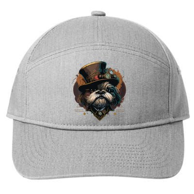 Steampunk Shih Tzu 7-Panel Snapback Hat