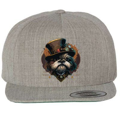 Steampunk Shih Tzu Wool Snapback Cap