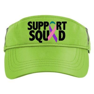 Thyroid Cancer Support Squad Teal Purple Pink Ribbon Adult Drive Performance Visor