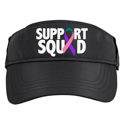 Thyroid Cancer Support Squad Teal Purple Pink Ribbon Adult Drive Performance Visor