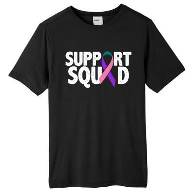 Thyroid Cancer Support Squad Teal Purple Pink Ribbon Tall Fusion ChromaSoft Performance T-Shirt