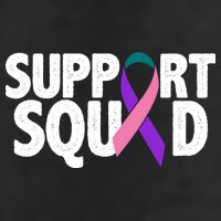 Thyroid Cancer Support Squad Teal Purple Pink Ribbon 11oz C Handle Ceramic Mug