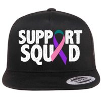 Thyroid Cancer Support Squad Teal Purple Pink Ribbon Flatbill Hat