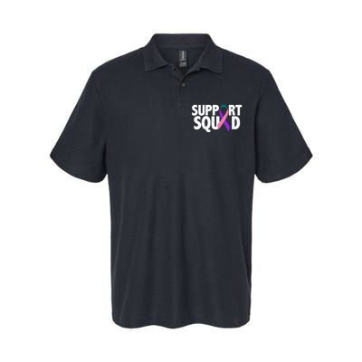 Thyroid Cancer Support Squad Teal Purple Pink Ribbon Softstyle Adult Sport Polo