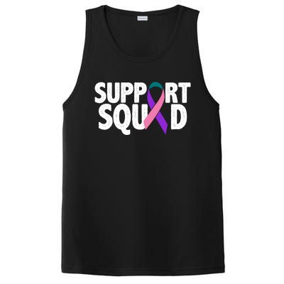 Thyroid Cancer Support Squad Teal Purple Pink Ribbon PosiCharge Competitor Tank