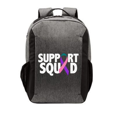 Thyroid Cancer Support Squad Teal Purple Pink Ribbon Vector Backpack