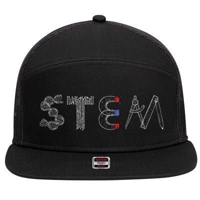 Stem Science Technology Engineering Math Teacher Student 7 Panel Mesh Trucker Snapback Hat