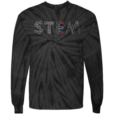 Stem Science Technology Engineering Math Teacher Student Tie-Dye Long Sleeve Shirt