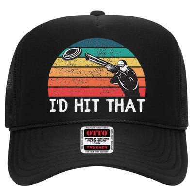 Skeet Shooting Trap Sporting Clay Target Vintage Sunset High Crown Mesh Back Trucker Hat