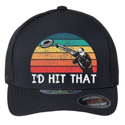 Skeet Shooting Trap Sporting Clay Target Vintage Sunset Flexfit Unipanel Trucker Cap