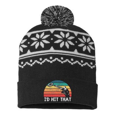 Skeet Shooting Trap Sporting Clay Target Vintage Sunset USA-Made Snowflake Beanie