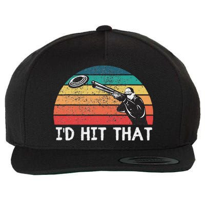 Skeet Shooting Trap Sporting Clay Target Vintage Sunset Wool Snapback Cap