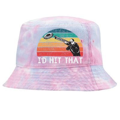 Skeet Shooting Trap Sporting Clay Target Vintage Sunset Tie-Dyed Bucket Hat