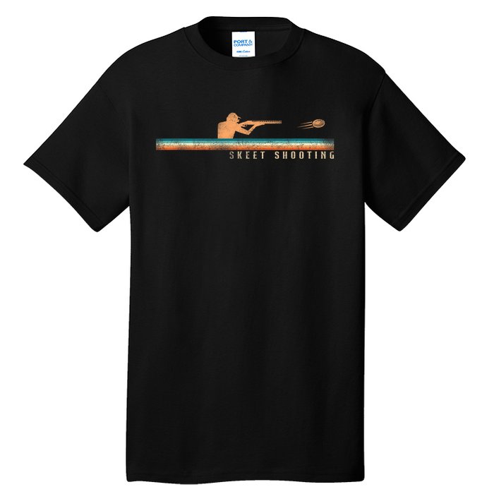 Shotgun Skeet Trap Clay Pigeon Shooting Retro Vintage Skeet Tall T-Shirt