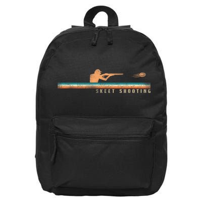 Shotgun Skeet Trap Clay Pigeon Shooting Retro Vintage Skeet 16 in Basic Backpack